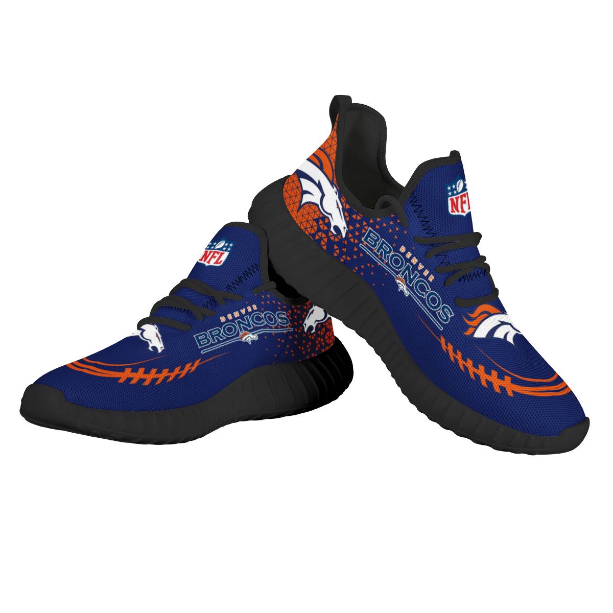 Men's Denver Broncos Mesh Knit Sneakers/Shoes 015